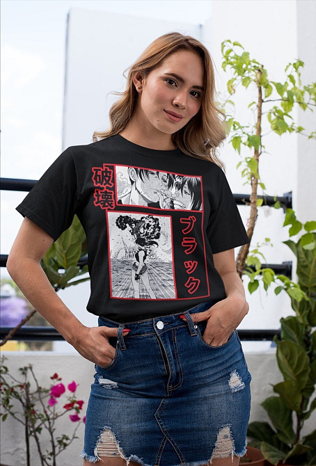 Футболка для хлопчика з аніме принтом Блакк Лагоон Ревй Рокороу оверсайз (зріст від 165 до 180) Чорний AnimeJ0310m Дніпро - фото 1