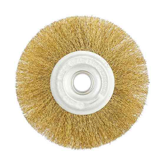 Щітка дискова MASTERTOOL з латунованого рифленого дроту Ø 180х22.2 мм 19-9118 Коломия