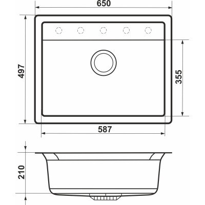 Мийка кухонна GRANADO ARTES white з сифоном (gr3605) Вінниця - фото 7