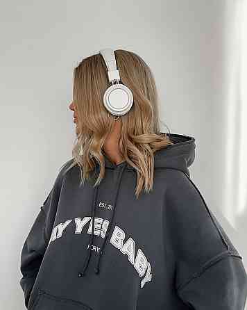 Жіночий стильний костюм оверсайз: кофта та штани тринитка на флісі Графіт Одеса