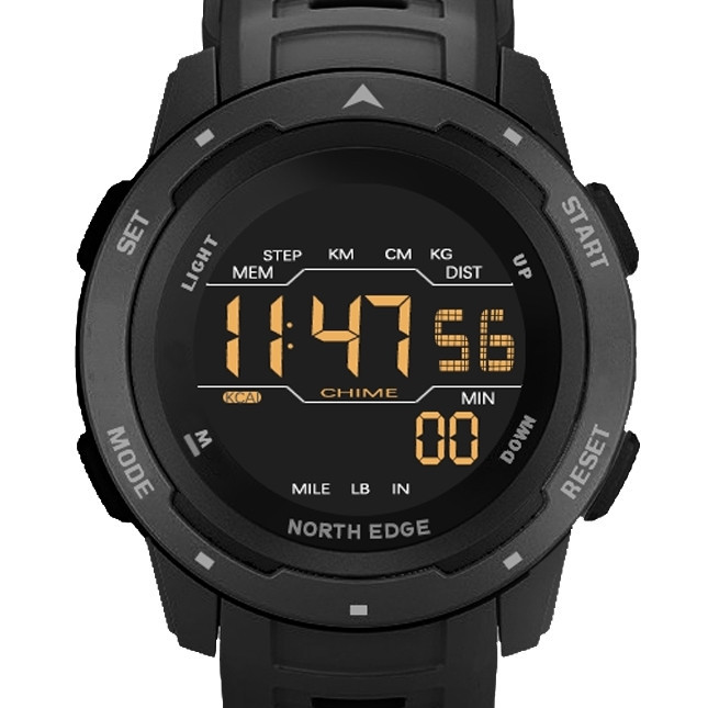 Часы мужские водостойкие тактические North Edge Mars Pro Black 5BAR Черный Винница - изображение 1