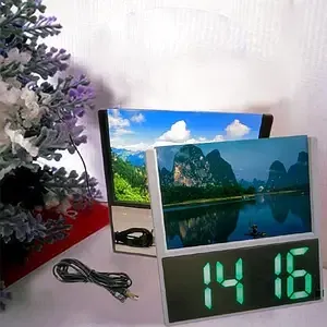 Электронные часы DS-6608 с фоторамкой и будильником – настольные часы 2 в 1 с LED-дисплеем Киев - изображение 3