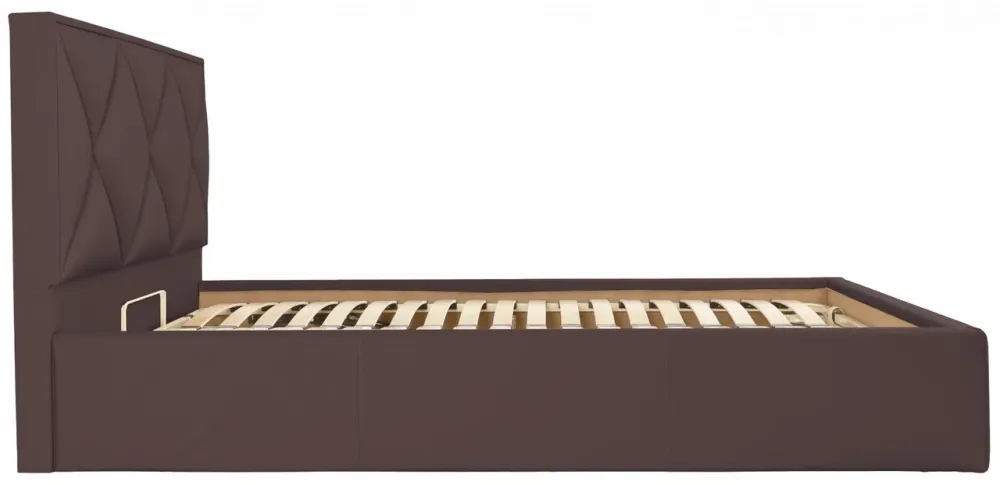 Ліжко Двоспальне Leeds Comfort 160 х 200 см Fly 2231 З підйомним механізмом та нішою для білизни Темно-коричневий Київ - фото 4