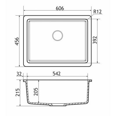 Мийка кухонна GRANADO Under top L grafito (gr3509) Вінниця - фото 7