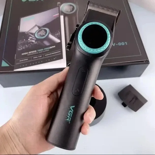 Професійна акумуляторна машинка для стрижки VGR V-001 з 10 насадками та ємністю 4600mAh чорна Одеса - фото 9