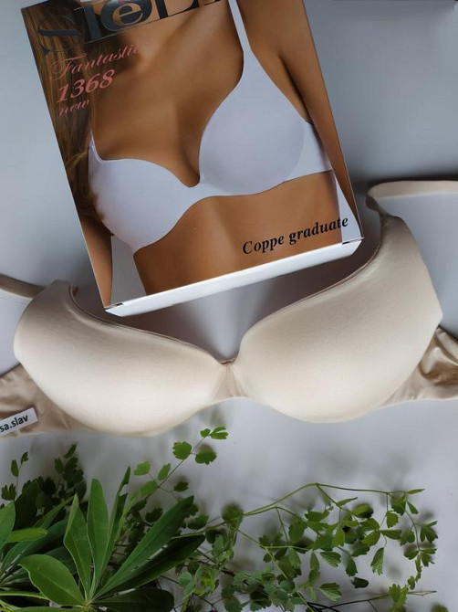 Бюстгальтер із формованою чашкою sielei 1368 бежевий гладкий Славута - фото 1
