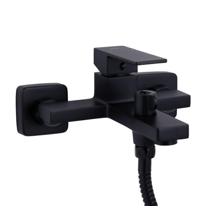 Змішувач для ванни з душовим гарнітуром Qtap Gemini QTGEM259BLM45682 Black Matt Харків - фото 3