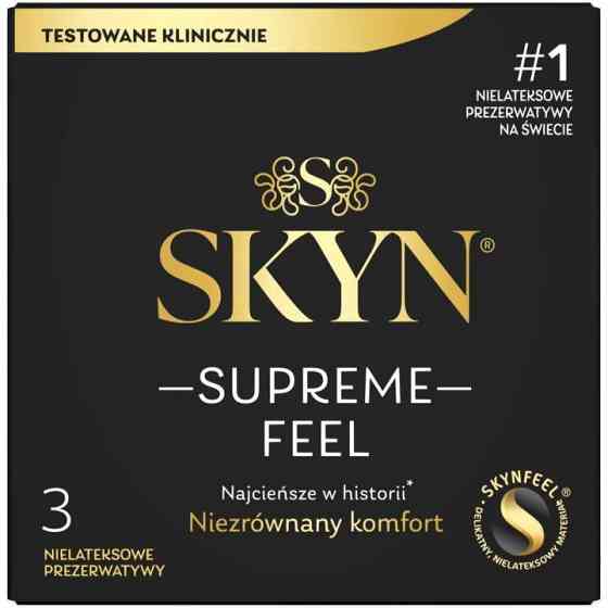 Ультратонкие безлатексные презервативы SKYN Supreme Feel 3 шт, 0,035 мм, естественная текстура кожи Sex Aura Киев