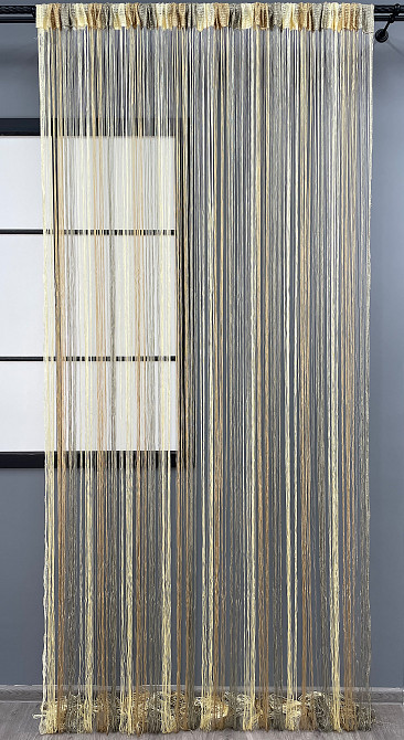 Шторы-нити 300х300см Бежевый с серым 1 шт (61-066) Киев - изображение 2
