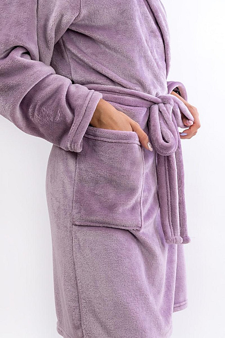 Халат с ушками для подростков теплый, сиреневый Киев - изображение 4