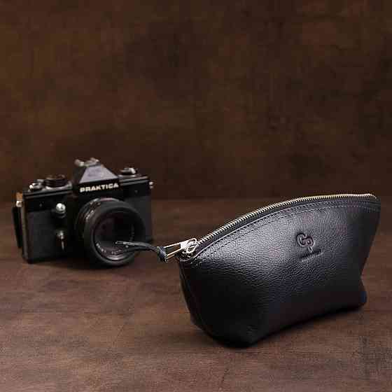 Шкіряна жіноча косметичка GRANDE PELLE 11570 Чорний Київ