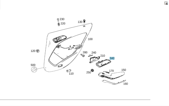 Mercedes-Benz  A2467300348 Декоративна накладка внутрішньої задньої лівої ручки відкриття дверей з сіткою під ВЧ динамік CLA Shooting Brake X117 CLA C Одеса