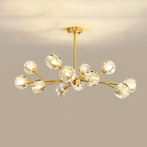 Светодиодная люстра Диамант 8611 (Золотая) на 12 плафонов Винница