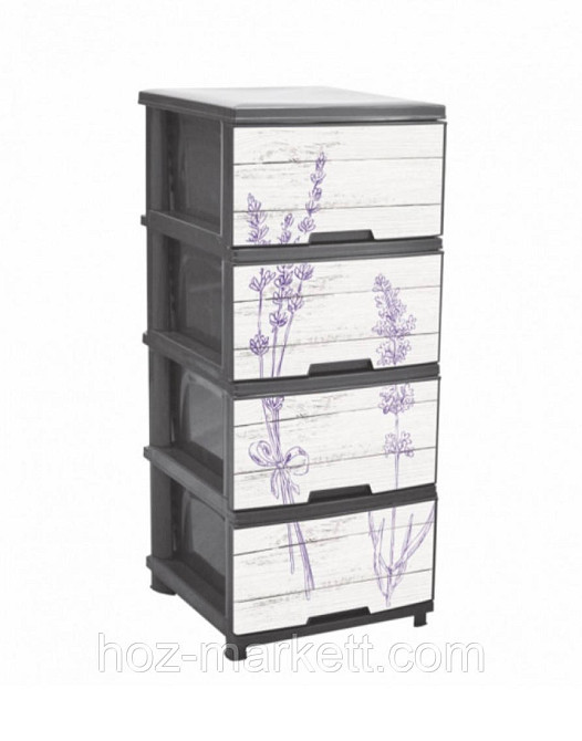 Комод пластиковый серый 