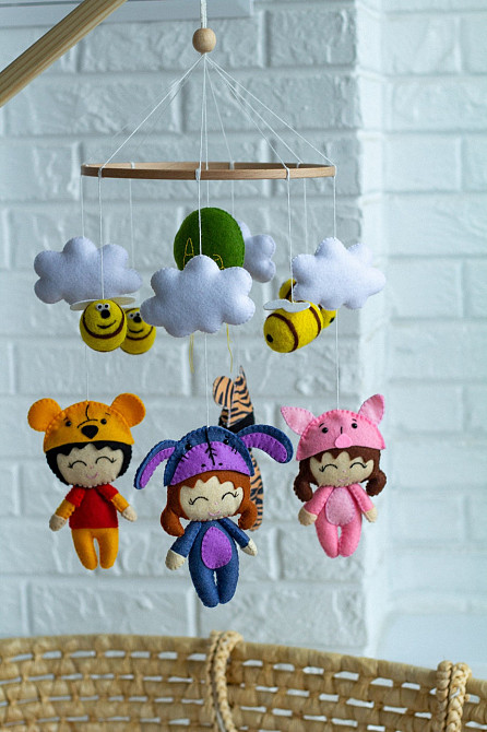 Дитячий музичний мобіль на ліжечко WooolyWool «Веселі дівчатка» з 35 мелодіями Київ - фото 2