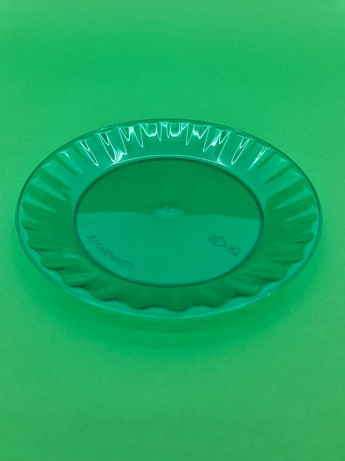 Тарілка одноразова 160 мм Склоподібна Зелена (10 шт) Харків - фото 2