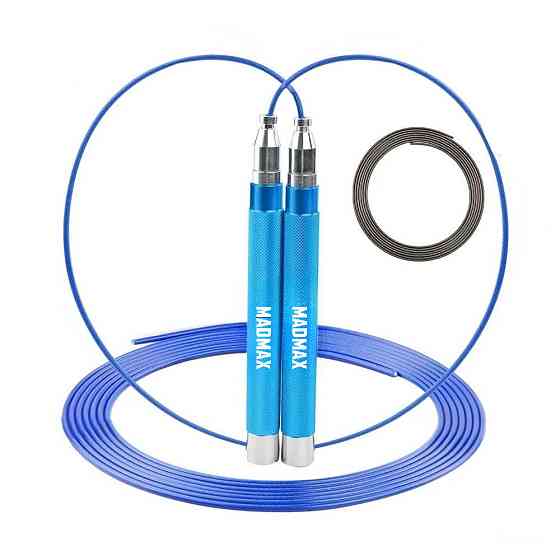 Скакалка швидкісна на підшипниках алюмінієва MadMax MFA-286 Speed jump rope Blue Кам'янське