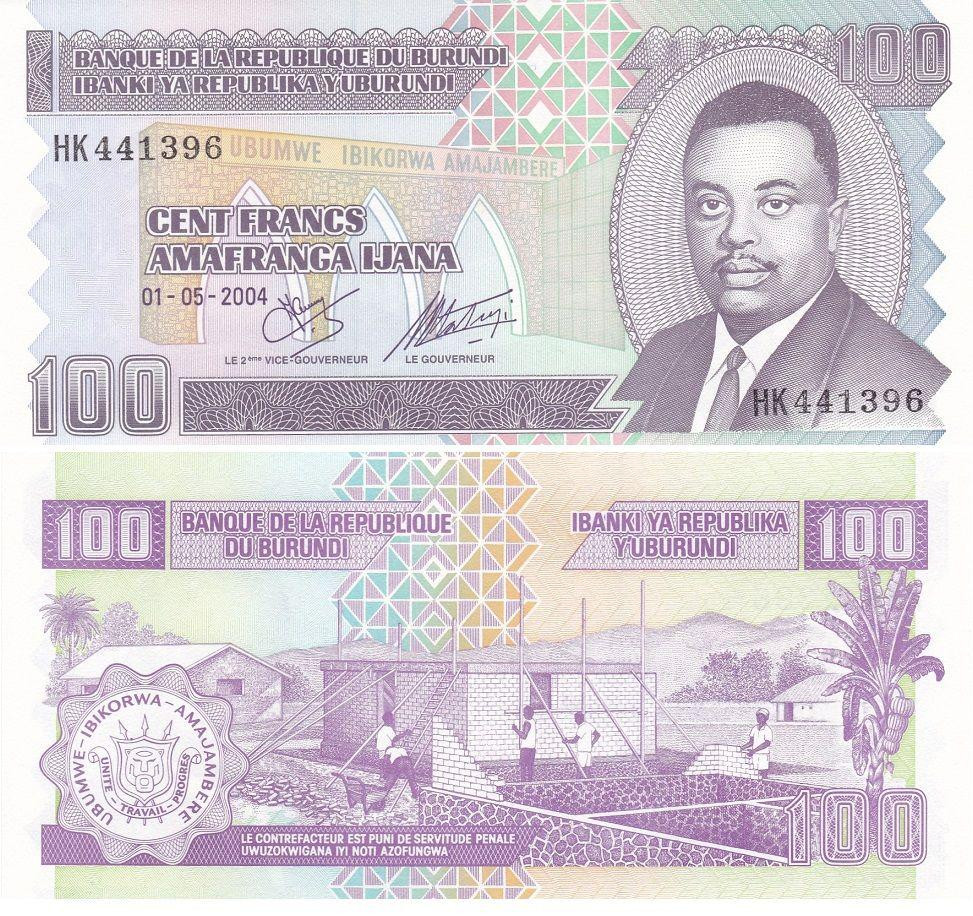 Burundi Бурунди 100 Francs 2004 UNC Pick 37d Полтава - изображение 1