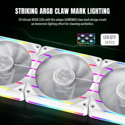 Кулер до корпусу Gamemax Tornado T12 ARGB-RW Вінниця - фото 8