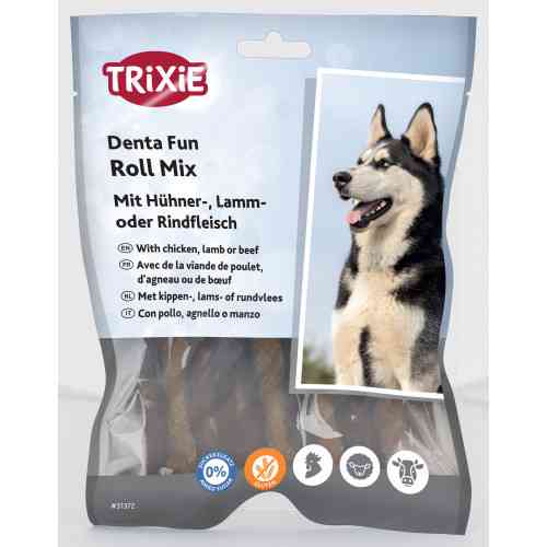 Ласощі Trixie Denta Fun Chewing Rolls Mix для собак Паличка для чищення зубів асорті 10 см 250 г Київ