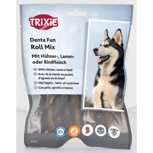 Ласощі Trixie Denta Fun Chewing Rolls Mix для собак Паличка для чищення зубів асорті 10 см 250 г Київ - фото 1