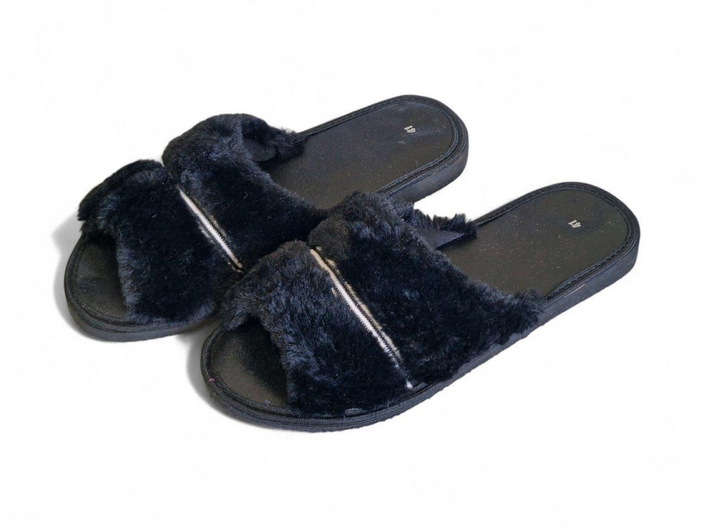 41 Женские тапочки открытые меховые паго черный мех Одесса - изображение 1