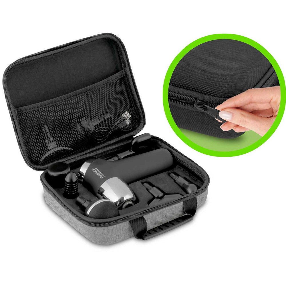 Массажный пистолет многофункциональный 8 накладок NS-500 Neo-Sport черный Киев - изображение 5