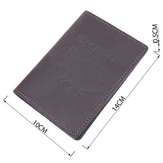 Надійна обкладинка на паспорт у вінтажній шкірі Карта GRANDE PELLE 16771 Коричнева Київ