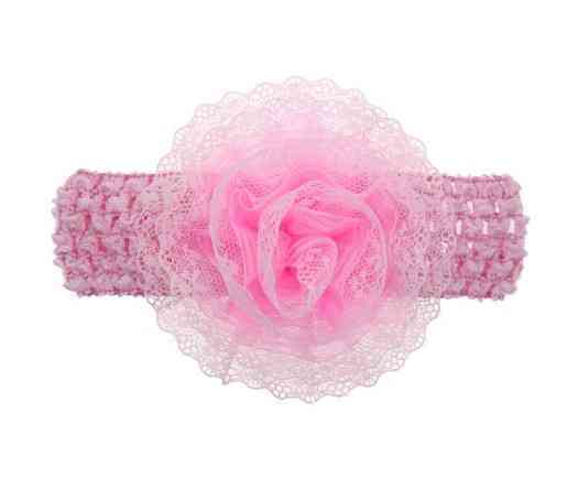 Повязка с цветком детская на голову универсальный розовый Киев