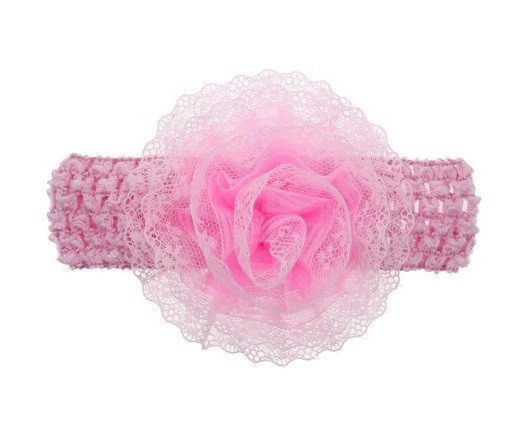 Пов'язка з квіткою дитяча на голову універсальний рожевий Київ - фото 2