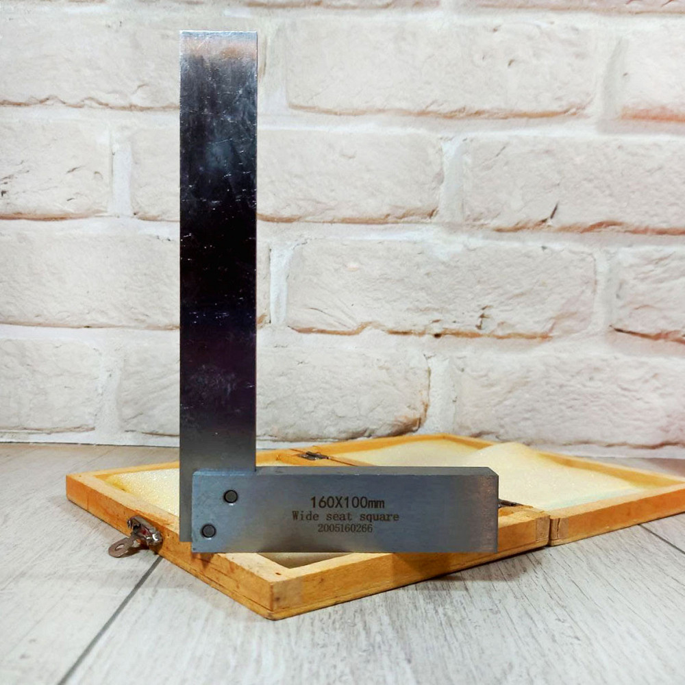 Угольник слесарный УШ 160×100 мм металлический точный ГОСТ инструмент для проверки углов 90° Харьков - изображение 3