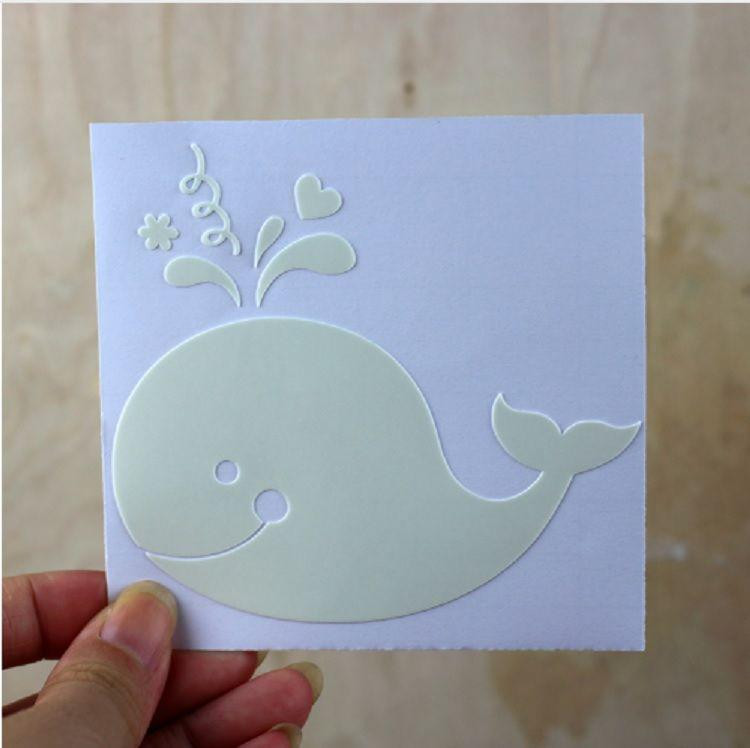 Фосфорна наклейка Кит 10 на 10 см блакитний Київ - фото 5