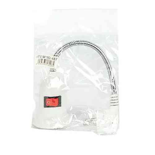 Патрон Е27 с вилкой и выключателем, гибкий удлинитель 15см Винница