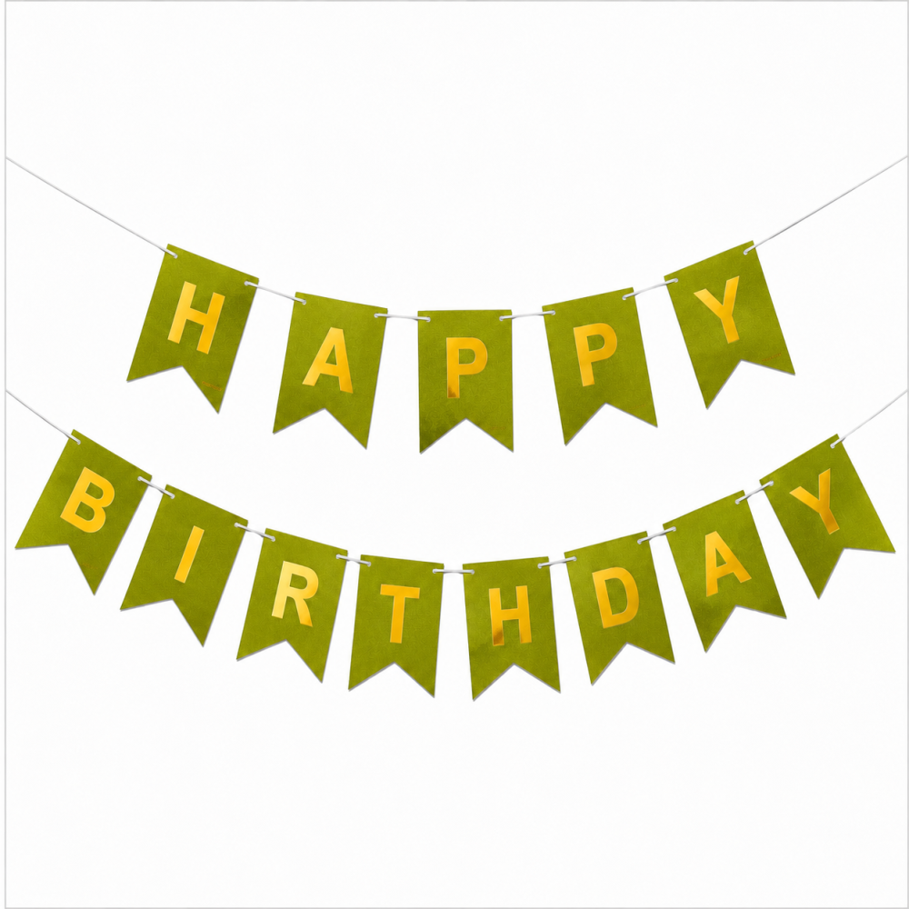 Гирлянда салатовая флажки happy birthday 2,8 м, гирлянда флажки на день рождения, растяжка Киев - изображение 4