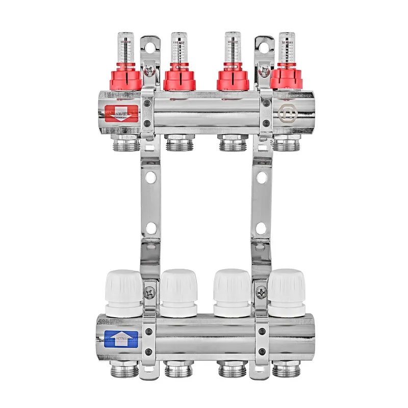 Колекторний блок з витратомірами EUROPRODUCT EP.B3110-04-1”x4 (корп. латунь) (EP6192) Київ - фото 1