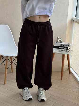 Жіночі повсякденні джогери якісна тринитка на флісі. Шоколад Одеса