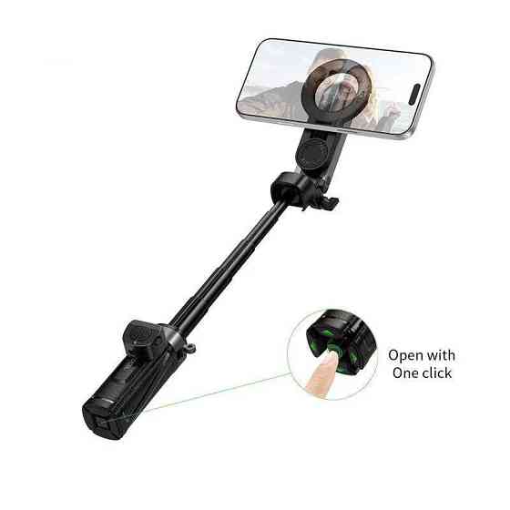 Селфи-монопод HOCO K27 Pro Magic mini live broadcast stand(pull clip+magnetic focusing version) Black Одесса