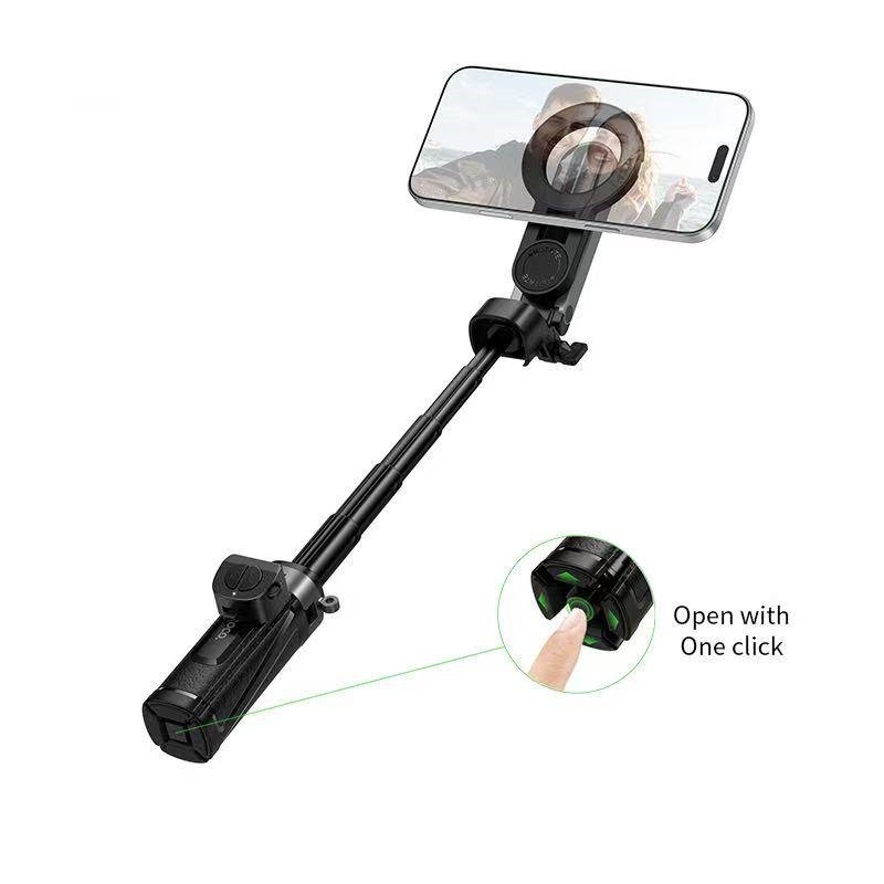 Селфи-монопод HOCO K27 Pro Magic mini live broadcast stand(pull clip+magnetic focusing version) Black Одесса - изображение 5