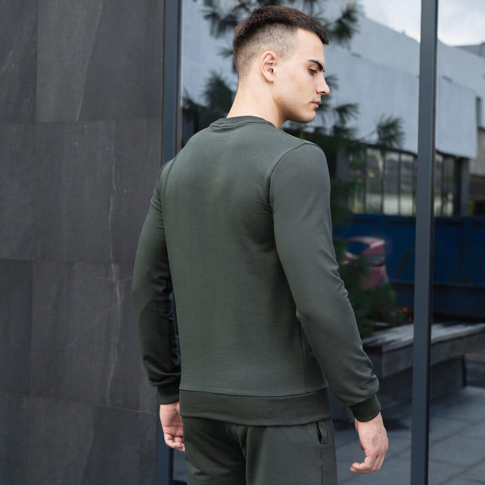 Світшот чоловічий однотонний темно-зелений Pobedov 001 Київ - фото 8