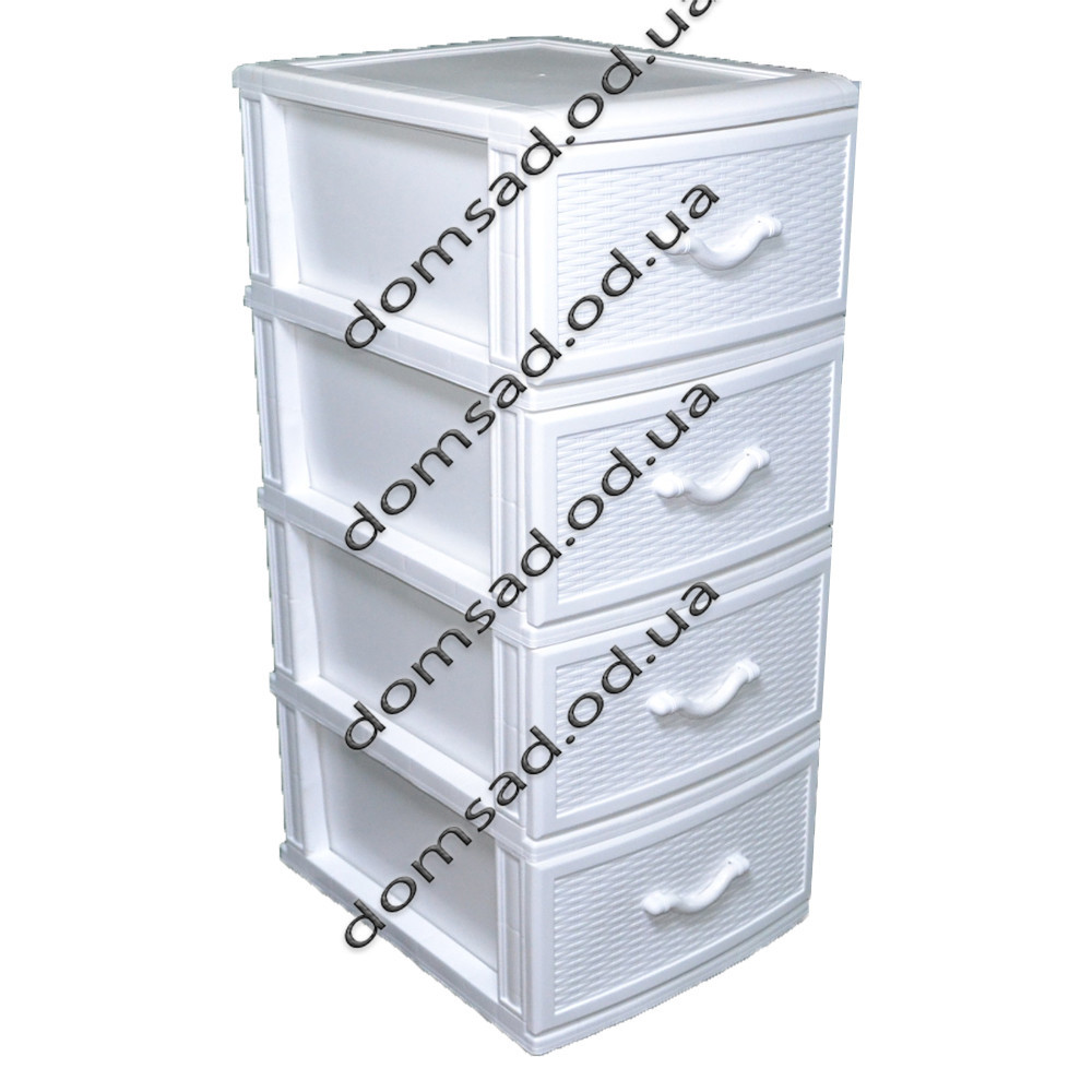 Комод пластиковий Style (Стиль) білий 4 ящики 48х38х88 Одеса - фото 4