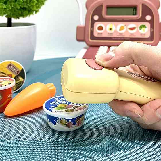 Касовий апарат дитячий зі сканером мікрофоном підсвічування звук продукти ( 6763 A) Чернігів