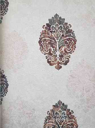 Шпалери вінілові на флізеліні гарячого тиснення DU&KA 1.06х10 вензель основа під штукатурку сірі коричневі Київ