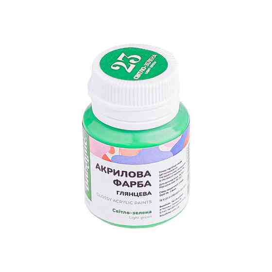 Акриловая краска глянцевая Светло-зеленая Brushme ACPT23 20 мл Винница