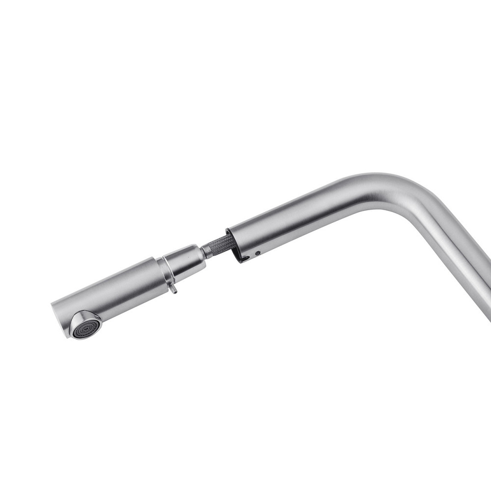 Смеситель для кухни с выдвижным изливом Kroner KRP Edelstahl Klassisch - ESG03917 сатин Киев - изображение 8