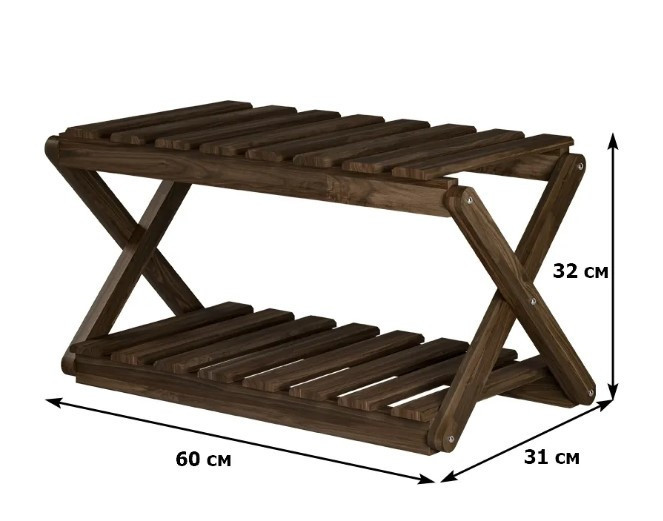 Етажерка для лазні, сауни "Бардере 2х60" капучино Миколаїв - фото 2