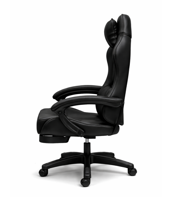 Геймерське крісло Primaveo з ергономічними подушками та висувною підставкою для ніг, Чорний Київ - фото 8