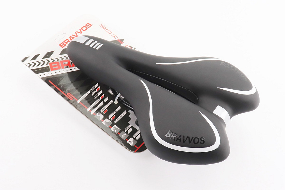 Сидіння MTB 270x160мм, чорно-біле YF-1034 Київ - фото 1