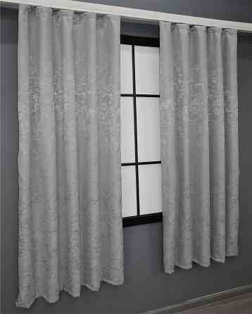 Комплект коротких штор VR-Textil Льон мармур Pavliani № 1179ш Сірий 130х170 см 2 шт (35-0067) Київ
