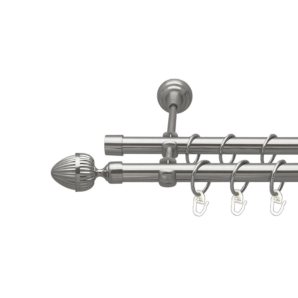 Карниз Orvit Одеон металевий дворядний відкритий Нержавіюча Сталь 19\19 мм 300 см (00-00016093) Львів - фото 1