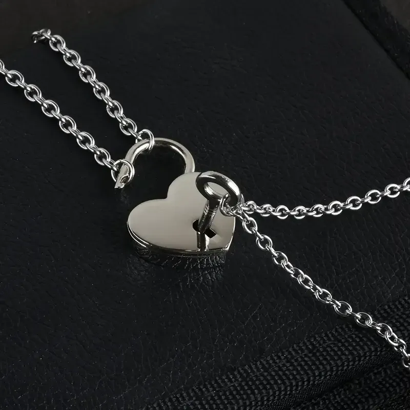 Парні підвіски “Серце-замок і ключ” — нержавіюча сталь (набір 2 кулонів) Київ - фото 5